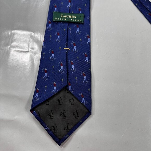 Lauren Ralph Lauren Necktie Mens Golf Swing Silk Accessories USA Tie Blue - Picture 7 of 13